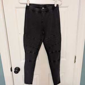 BP Black Jeggings with Ribbed Knee Panels